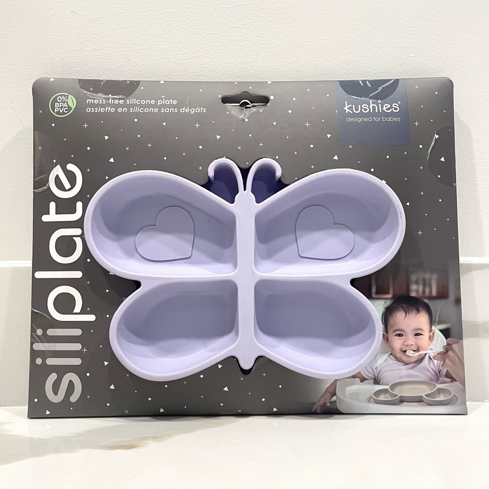🟤2/$25 NEW Kushies Siliplate Mess-Free Silicone Butterfly Suction Plate